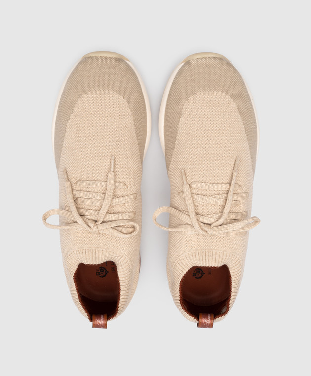 Loro Piana Бежевые кроссовки 360 LP Flexy Walk из шерсти FAI1540 изображение 4