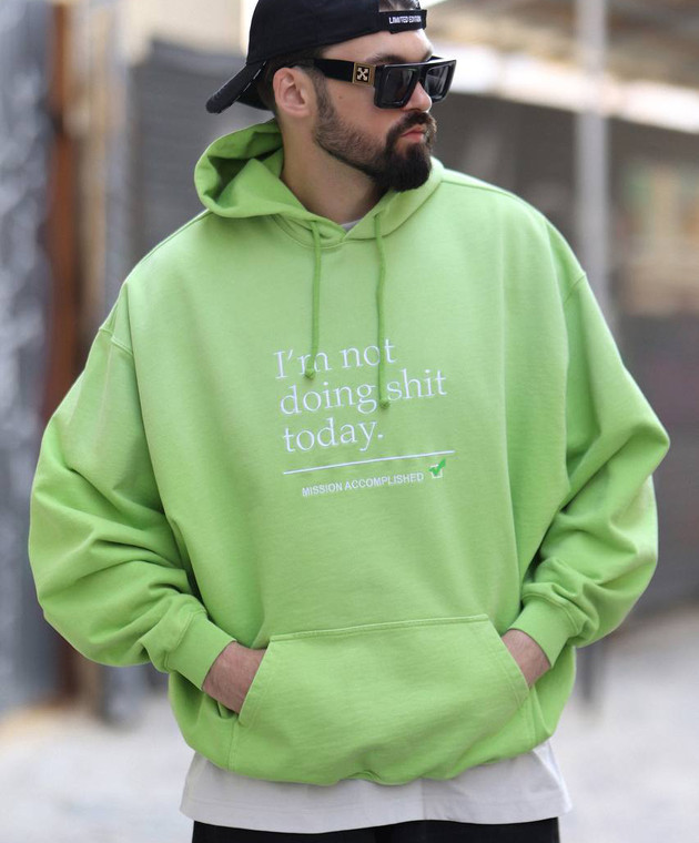 Vetements Green hoodie with embroidery UE54HD180Z image 6