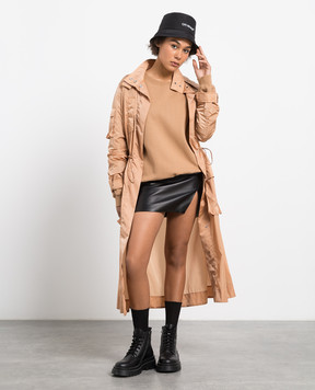 Off-White Бежевый плащ с принтом логотипа OWEA245F22FAB001