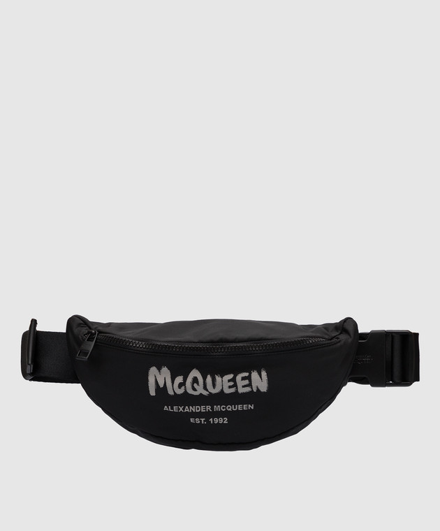 Alexander McQueen Чорна сумка з принтом McQueen Graffiti 6831091AABW