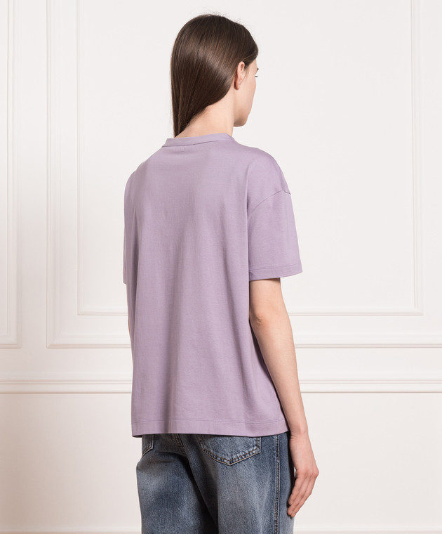 Brunello Cucinelli Purple t-shirt with monil chain M0A45EE510 изображение 4