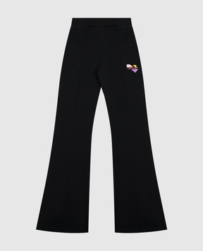 Off-White Детские черные спортивные штаны с геометрическим принтом. OGCH005F23FLE001