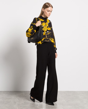 Versace Jeans Couture Чорні штани кльош з логотипом 75HAA110N0230