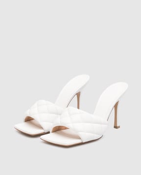 Bottega Veneta Белые мюли с простебкой 592015VBRR0