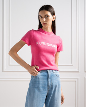 Max Mara Sportmax Розовый топ Udito из шерсти и кашемира с узором. UDITO
