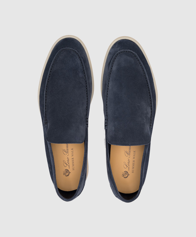Loro Piana Синие замшевые слипперы Summer Walk FAE8124 изображение 4