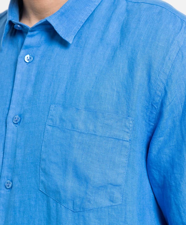 Vilebrequin Caroubis blue linen shirt CRSH9U10 image 5