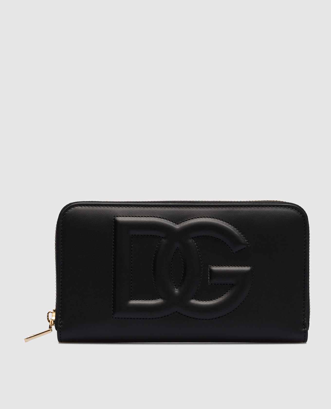 Черный кожаный кошелек DG Logo