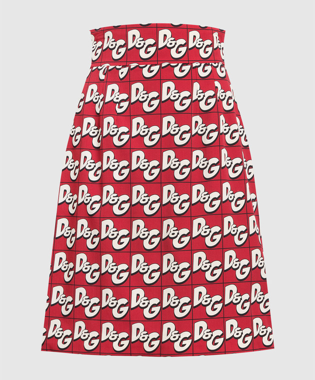 Dolce&Gabbana Red logo print wool skirt F4BL9TFSCAN
