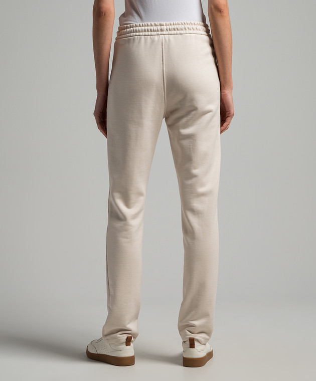 Agnona Бежевые спортивные брюки с шелком T70613YY2054 изображение 4