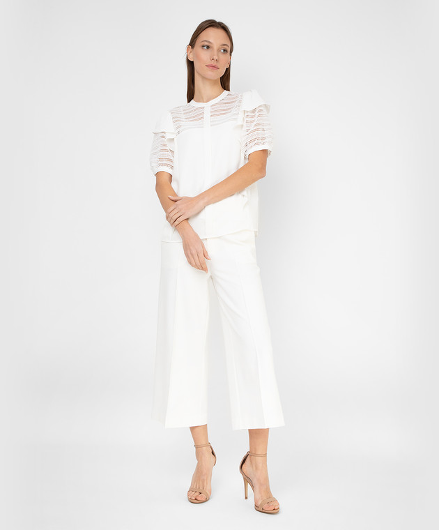 Twin Set Біла блуза з воланами 221TP2676 зображення 2