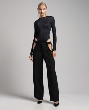 Thierry Mugler Черные брюки с фигурными вырезами 23W1PA0396182
