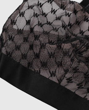 Wolford Черный лиф в монограмму 4W1214