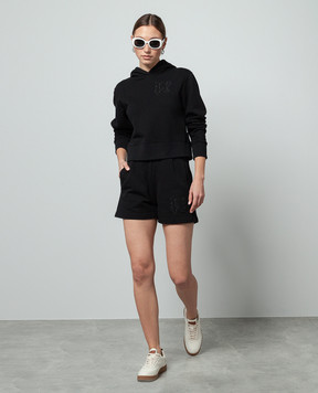 Palm Angels Чорне худі з вишивкою логотипа PWBB069R24FLE002