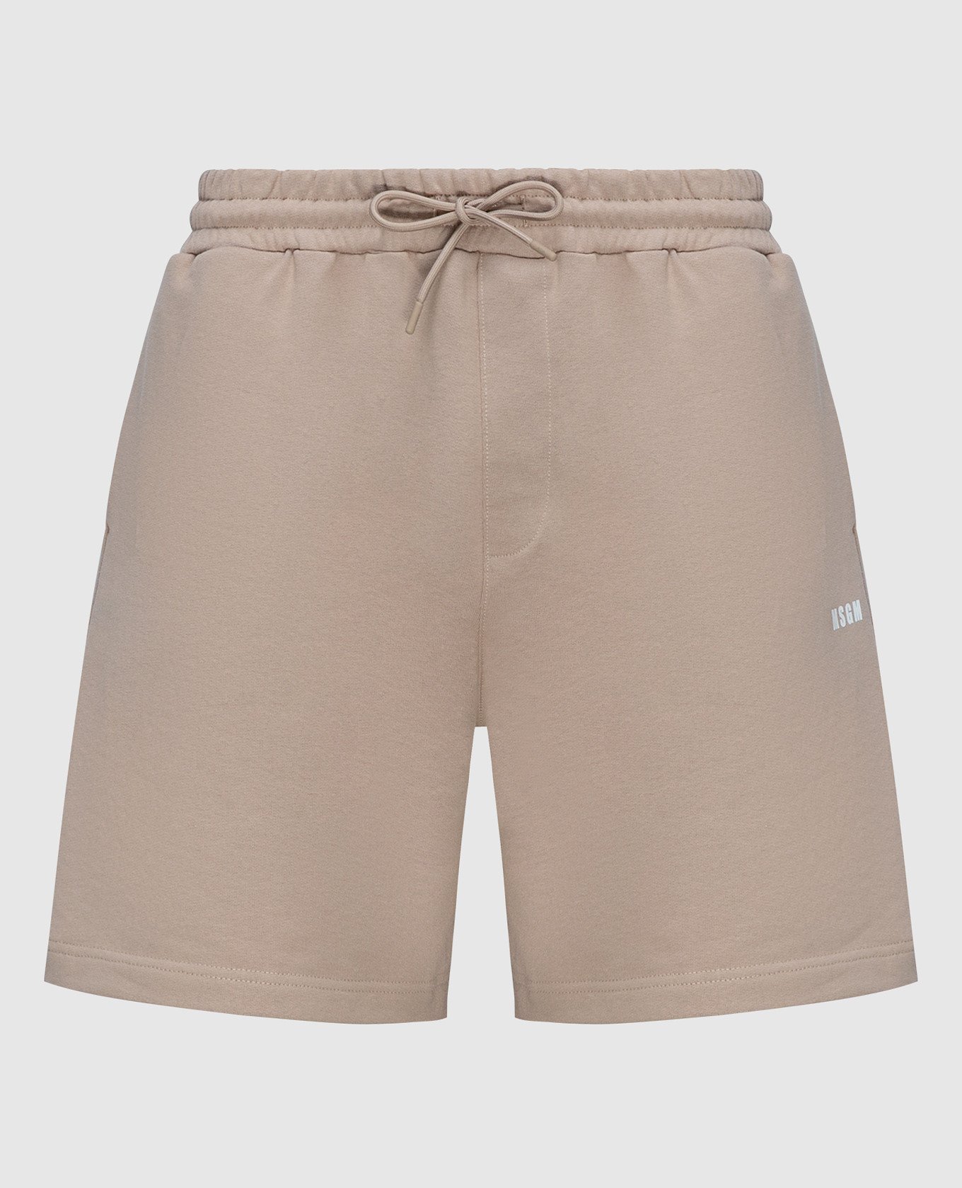 Beige shorts with logo print