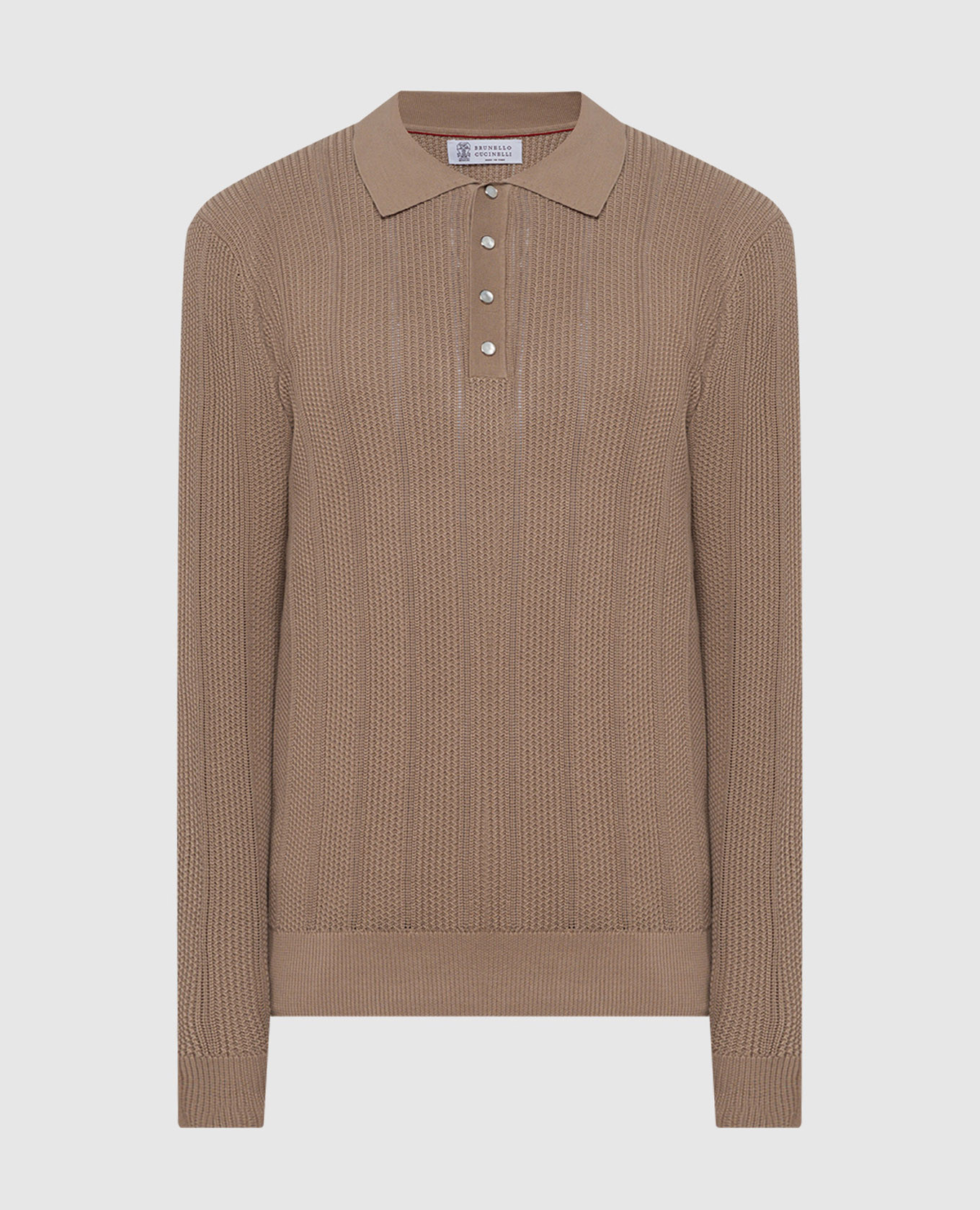 Beige polo in a textured pattern