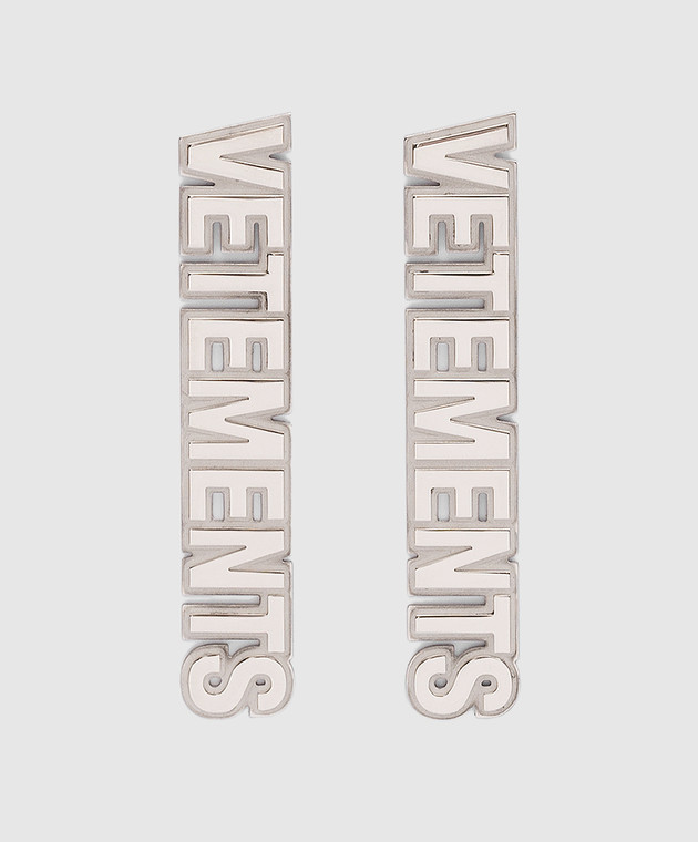 Vetements Silver earrings with a logo UE54ER120S