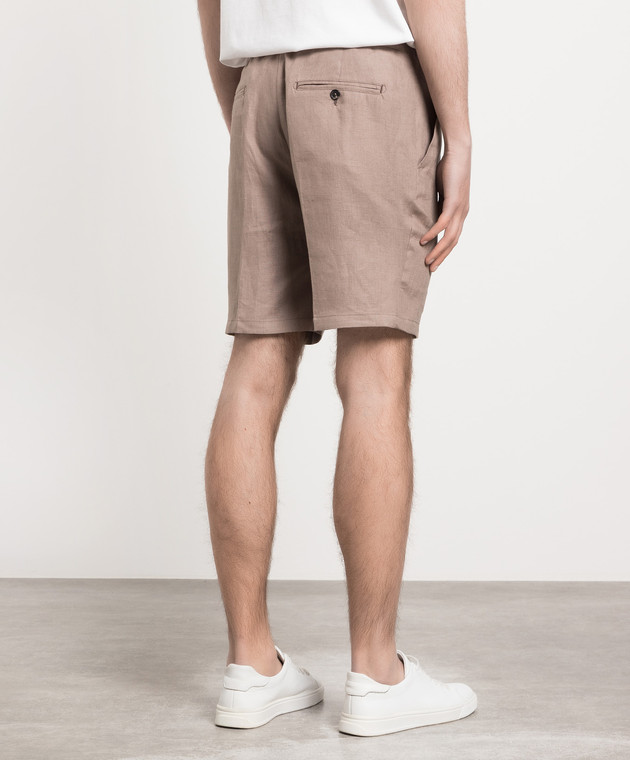 ISAIA Brown linen shorts PNC02195680 image 4