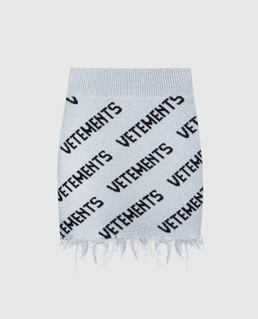 Vetements Серая юбка мини с люрексом в логотип шаблон. UE54KN200G