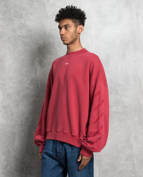 Off-White Красный свитшот с принтом S.Matthew OMBA070F23FLE009