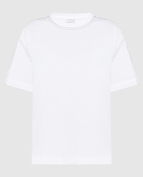 Brunello Cucinelli Белая футболка с цепочкой мониль M0A45EE400