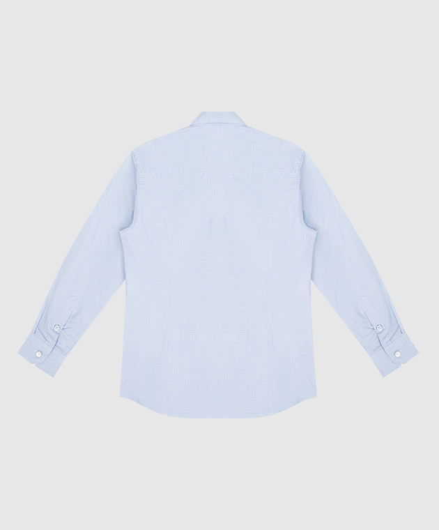 Stefano Ricci Дитяча світло-синя сорочка у тканий візерунок з вишивкою логотипу YC003189L1720 зображення 2