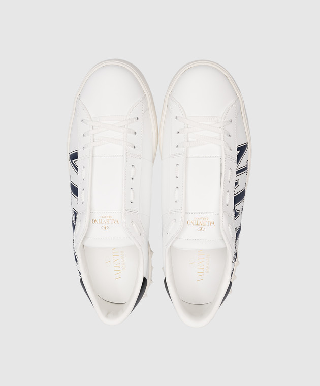Valentino White leather Open sneakers with VLTN logo 2Y2S0830XCF изображение 4