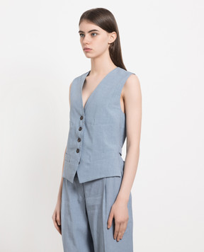 Brunello Cucinelli Голубой жилет с цепочкой мониль MH999HU806