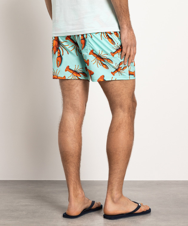 Vilebrequin Голубые шорты для плавания Moorise в принт MSOC3F17 изображение 4