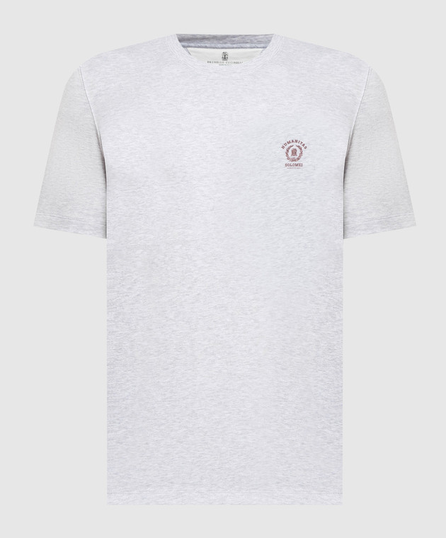 Brunello Cucinelli Gray melange t-shirt with logo print M0T618442