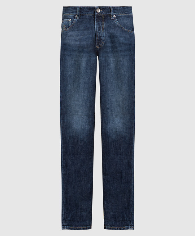 Brunello Cucinelli Сині джинси з ефектом потертості M0Z37D2210