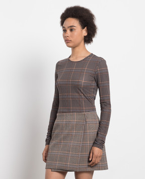 Max Mara Sportmax Коричневый лонгслив в клетку SOVRANA