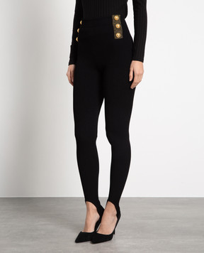 Balmain Черные леггинсы со штрипками AF1PD152KD74