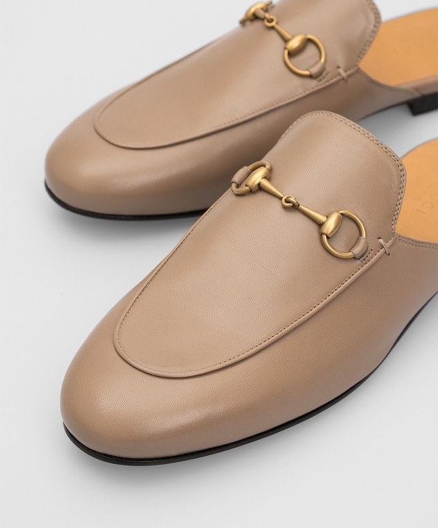 Gucci Бежевые кожаные мюли 423513C9D00 изображение 5