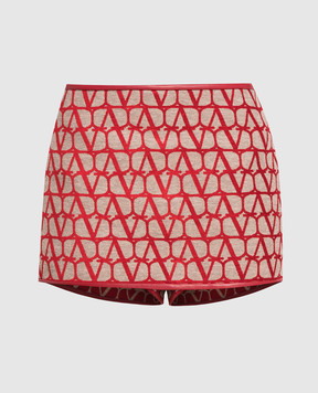 Valentino Бежевая юбка-шорты в принт Toile Iconographe 2B3RA9977TD