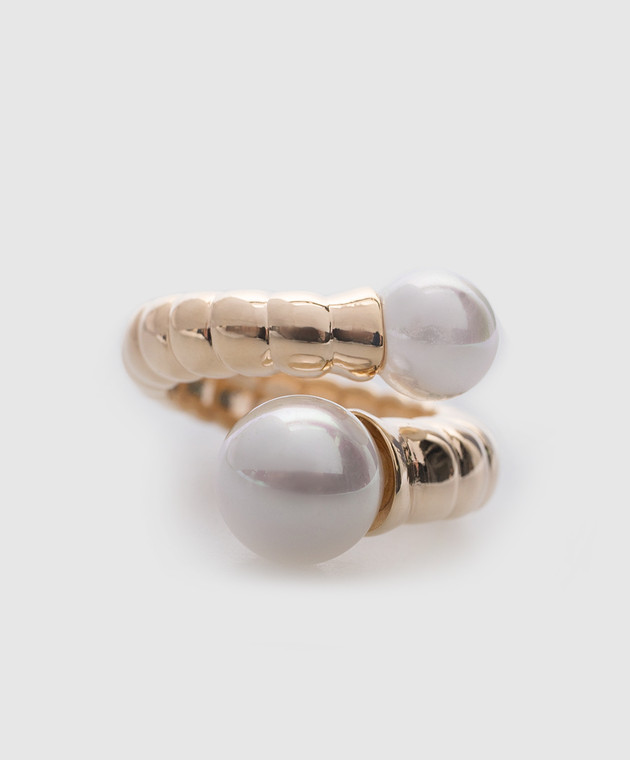 Madreperla Біла каблучка з намистинами CR001 зображення 4