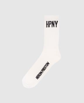 Heron Preston Білі шкарпетки з візерунком логотипа HMRA008C99KNI002