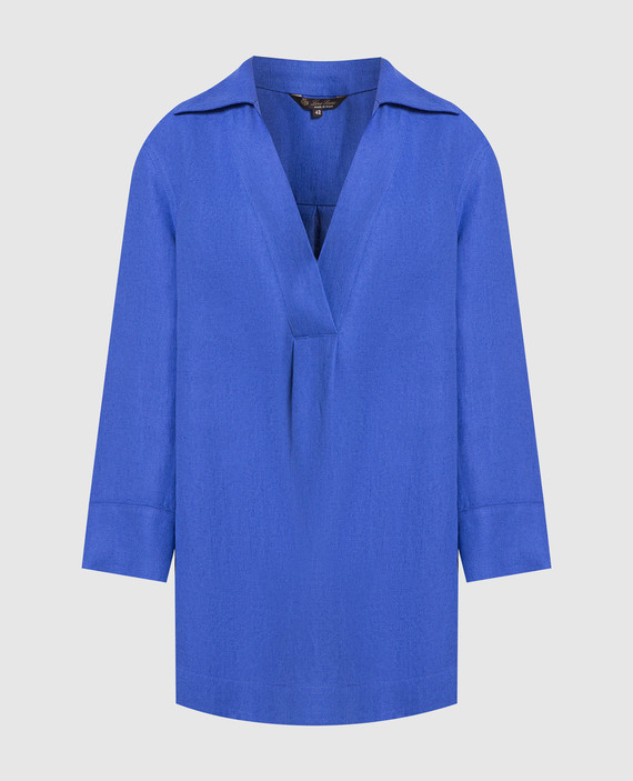 Синяя блуза Serena из льна