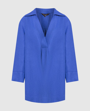Loro Piana Синяя блуза Serena из льна FAM8457
