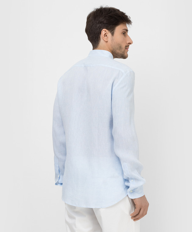 Brunello Cucinelli Блакитна лляна сорочка MB6083048 зображення 4