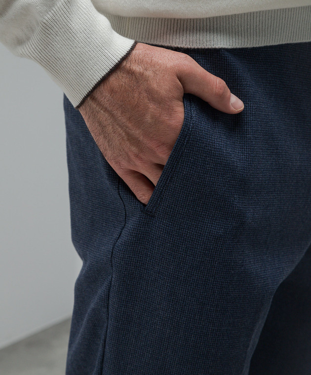 Marco Pescarolo Chiaiam blue patterned wool and cashmere tapered trousers CHIAIAM48PR2 image 5