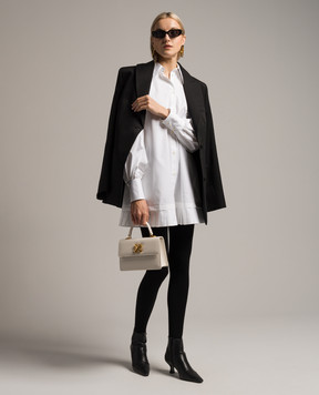 Off-White Біла сукня-сорочка з плісе OWDG008S24FAB001