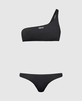 Off-White Черный купальник с вышивкой логотипа OWFE012S24FAB001