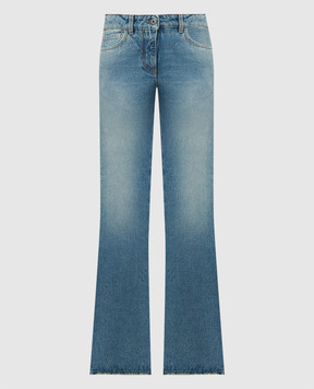 Off-White Сині джинси кльош з ефектом потертості OWYA061C99DEN001