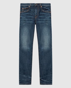 Valentino Синие джинсы с эффектом потертости с металлическим элементом V 4V3DE04F9YN