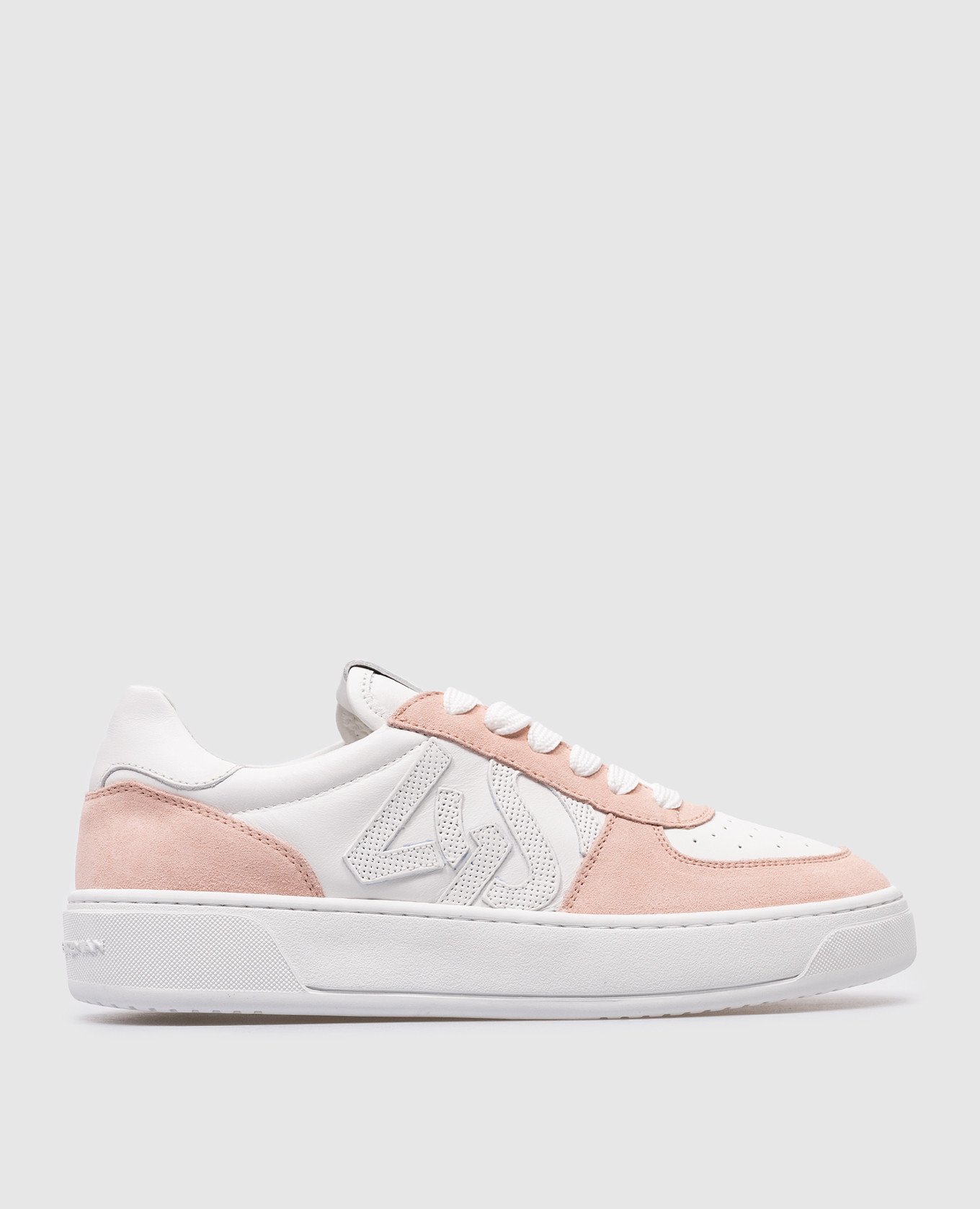 SW COURTSIDE MONOGRAM white leather sneakers