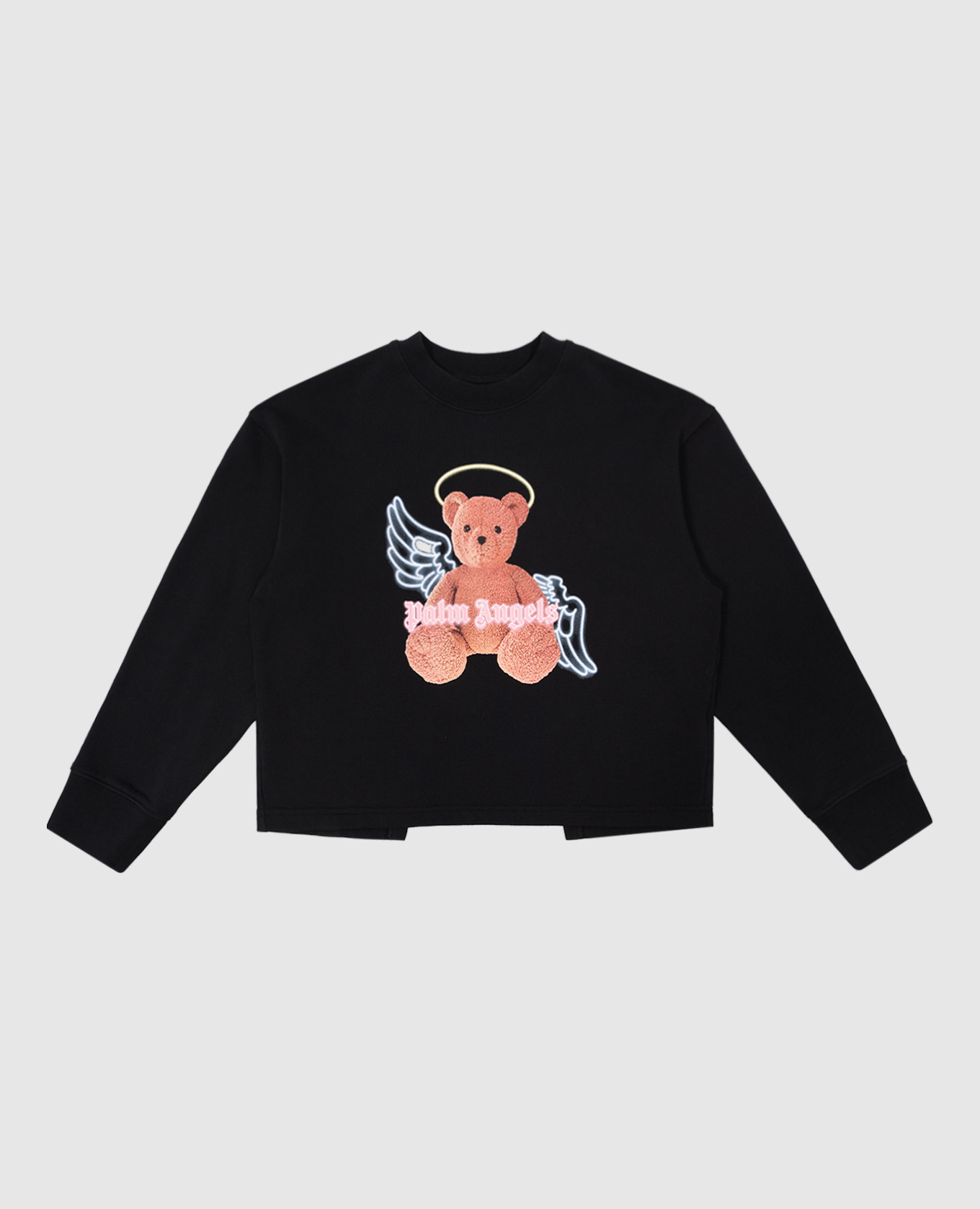 Sudadera Negra de Algodón para Niño con Capucha, Palm Angels, Sudaderas