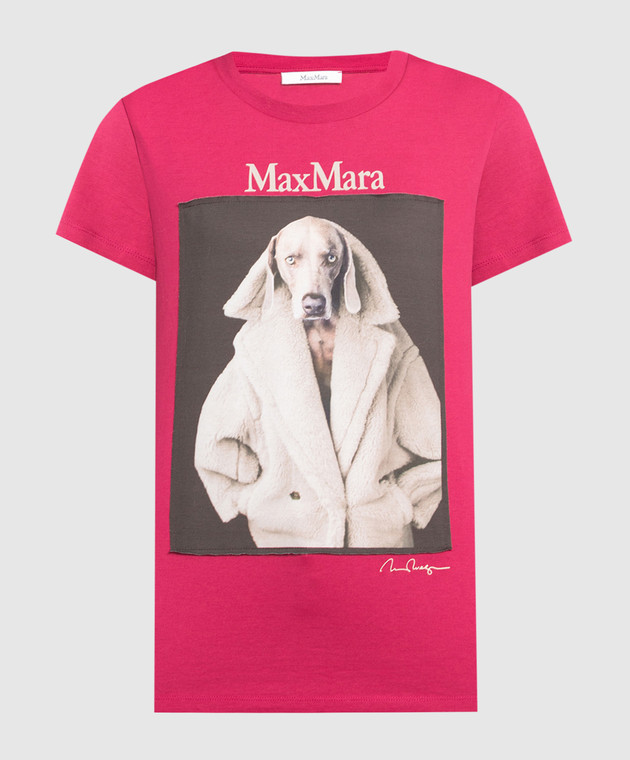 Max Mara - Pink T-shirt with Wegman print VALIDO - buy with