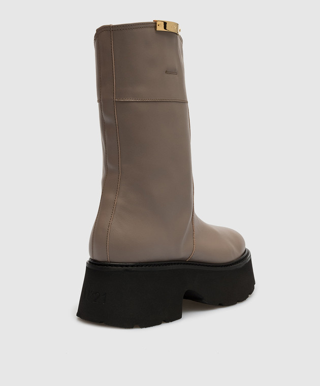 N21 Brown leather boots 23ISP04500450 image 3