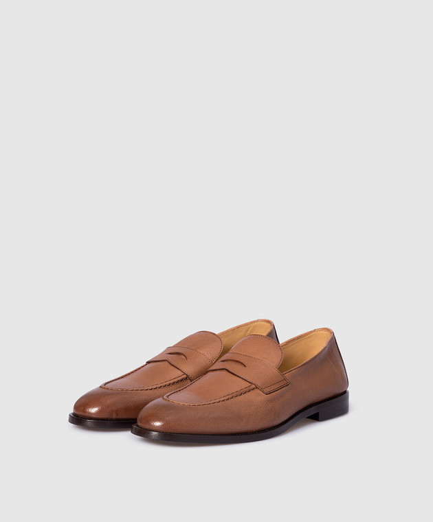 Brunello Cucinelli Brown leather loafers MZUISEB872 изображение 2